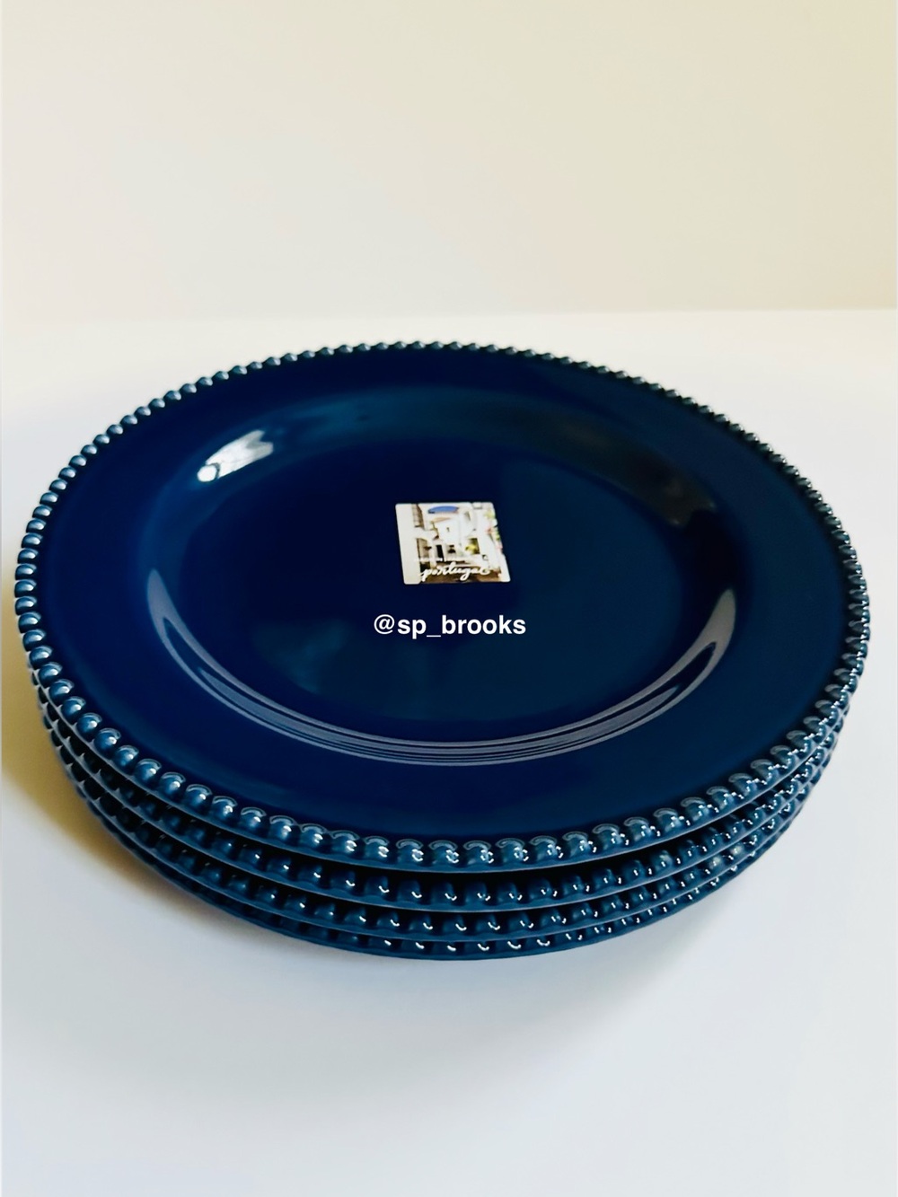 🎁4PC MATCERAMICA Portugal Handcrafted Ceramic Dinner Plates 11.25” Blue